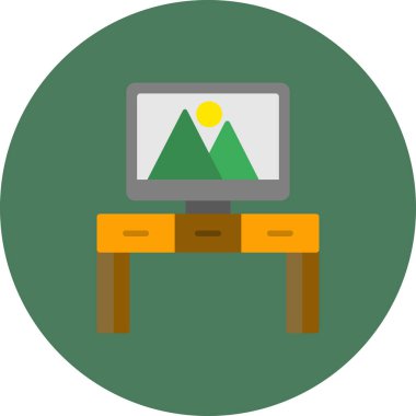 Bir dizüstü bilgisayar simgesinin vektör illüstrasyonu