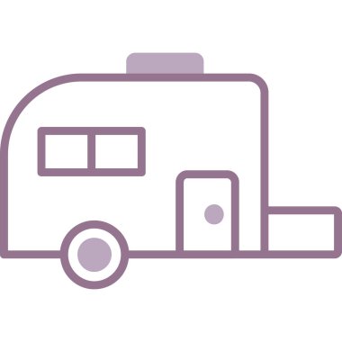 Römork karavanı simgesi - taslak biçimi