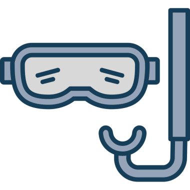 dalış maskesi dalış simgesi - taslak biçimi