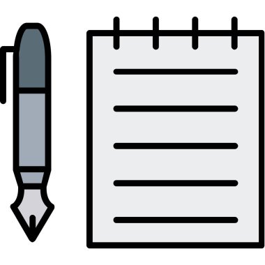 Bir kalem ve kalemin vektör çizimi