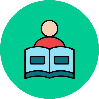 Okuyorum. Web simgesi basit illüstrasyon