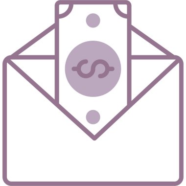 Dolar sembollü zarf iletisi vektör çizimi tasarımı