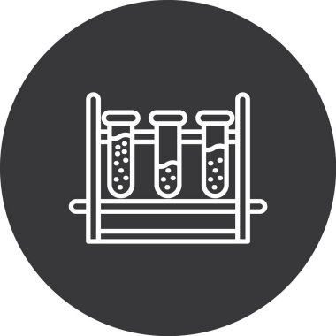 Test tübü simgesinin vektör çizimi, laboratuvar test tüpü.