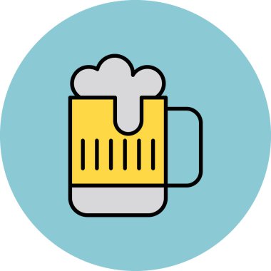 bira kupası simgesi, vektör illüstrasyonu