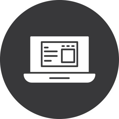 Bilgisayar simgesi. Web için basit dijital vektör simgeleri çizimi