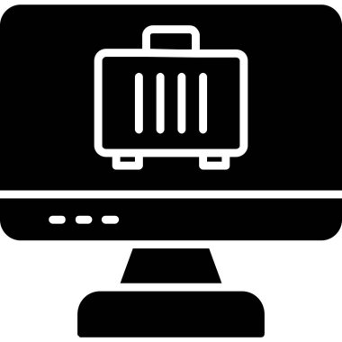 iş simgesi, evrak çantasının vektör illüstrasyonu