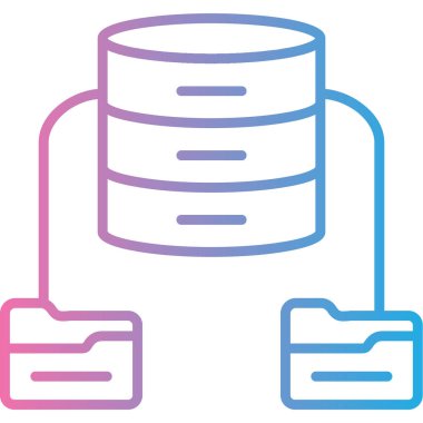 veritabanı sunucu vektör çizgisi simgesi tasarımı