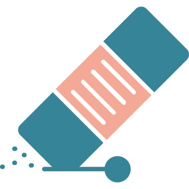 Boya silindiri vektör simgesi. biçim düz bicolor sembolü, yumuşak mavi renkler, yuvarlak açılar, beyaz arkaplan.