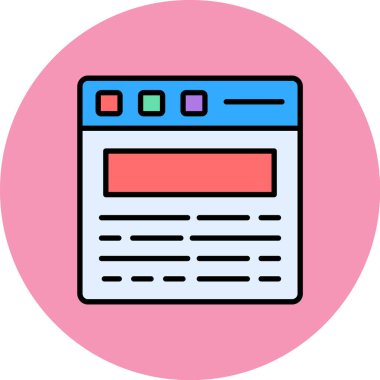 İnternet sitesi. Web simgesi basit illüstrasyon