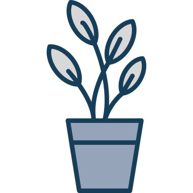 Bitki. Web simgesi basit illüstrasyon