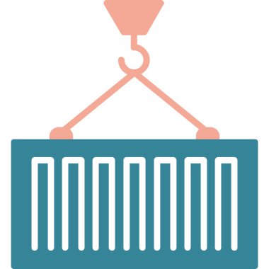 İzole edilmiş tek bir vinç simgesinin vektör çizimi