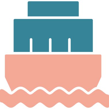 Gemi. Web simgesi basit illüstrasyon