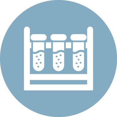 Tüp vektör simgesi. Tarzıdır bicolor düz sembolü, gri ve mavi renkler, yuvarlak açılar, beyaz arka plan