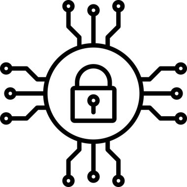 güvenlik kilidi simgesi, vektör illüstrasyonu