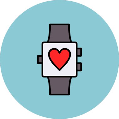 kalp saati ikon vektör illüstrasyonu