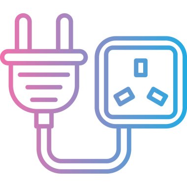 Elektrik prizi. Web simgesi basit illüstrasyon