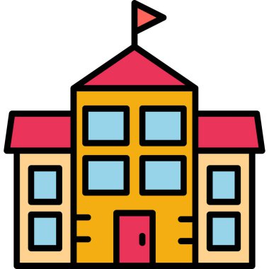 Bina. Web simgesi basit illüstrasyon