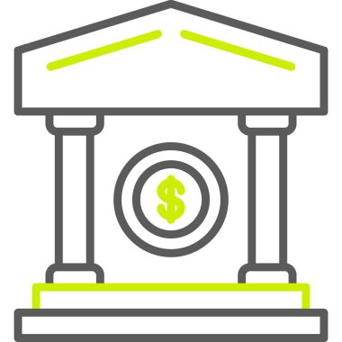 banka simgesi vektör illüstrasyonu