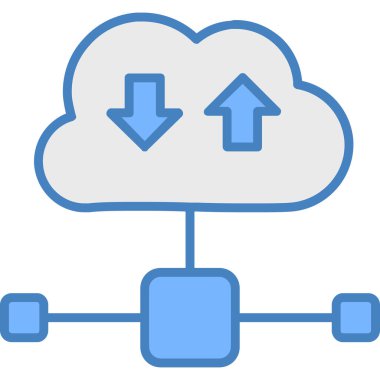 Bulut hesaplama. Web simgesi vektör illüstrasyonu