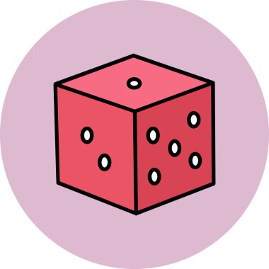 Bir zar simgesinin vektör illüstrasyonu