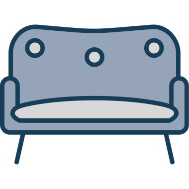 Kanepe ikonu. Kanepe vektör simgelerinin basit bir gösterimi