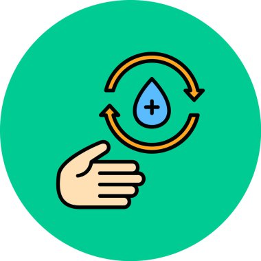 Bir damla su ikonunun vektör illüstrasyonu