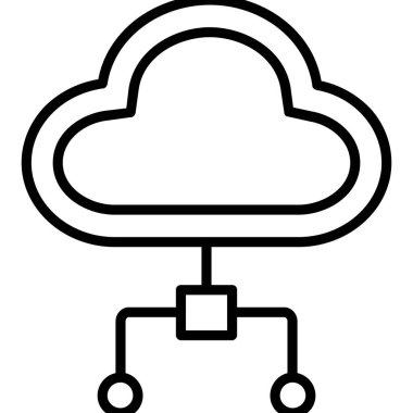 bulut hesaplama simgesi, vektör illüstrasyonu
