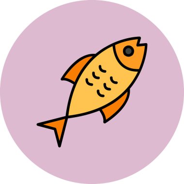 Balık. Web simgesi basit illüstrasyon