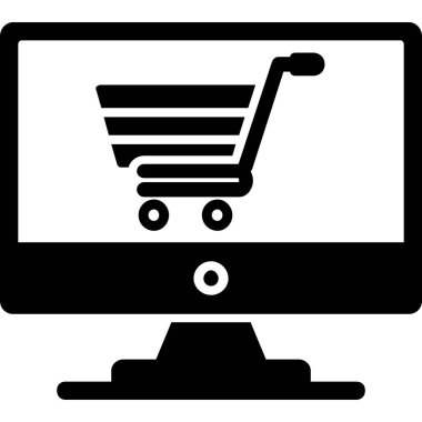 çevrimiçi alışveriş simgesi, vektör illüstrasyonu