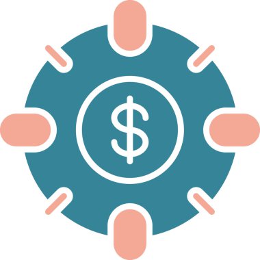 Dolar. Web simgesi basit illüstrasyon