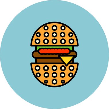Hamburger vektör illüstrasyonu, simge elemanı arkaplanı