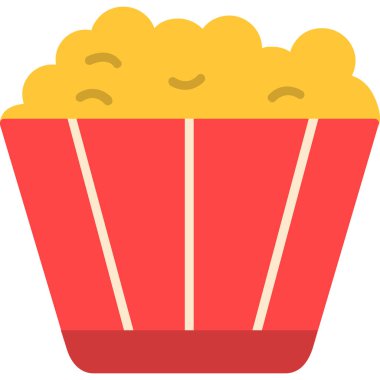 Patlamış mısır yemek ikonu düz stil