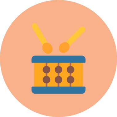 davul. Web simgesi basit illüstrasyon