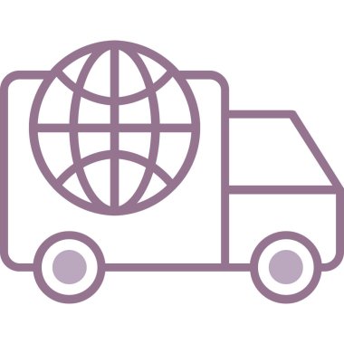 Küresel teslimat vektör simgesi