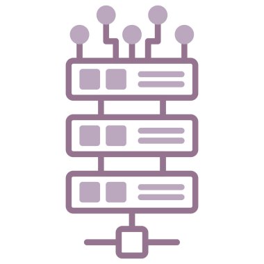 Veri ağı sunucu simgesi ana hat biçiminde