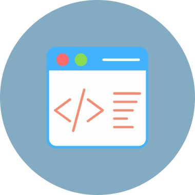 Simge vektör illüstrasyonu kodlanıyor. düz tasarım biçimi