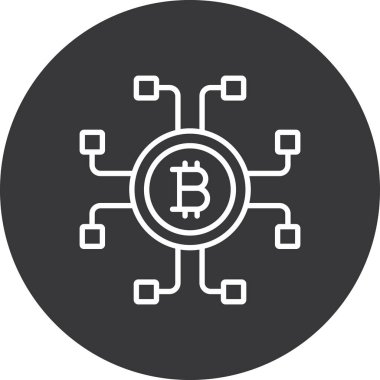 Bitcoin simgesi, kripto para birimi simgesi, vektör illüstrasyonu