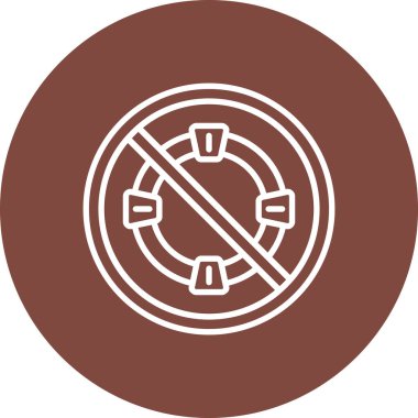 Yasak. Web simgesi basit illüstrasyon