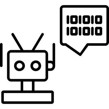 robot. Web simgesi basit illüstrasyon