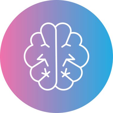Beyin. Web simgesi basit illüstrasyon