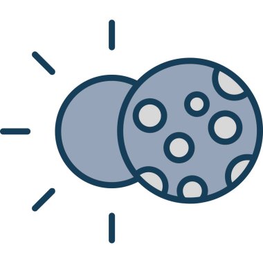 Beyaz arka planda izole edilmiş güneş ikonu olan çizgi gezegen. Renkli taslak konsepti. vektör illüstrasyonu