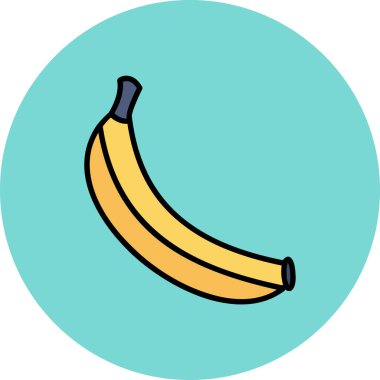 muz meyvesi taze simgesi - taslak biçimi