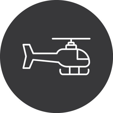 Helikopter yuvarlak vektör simgesi