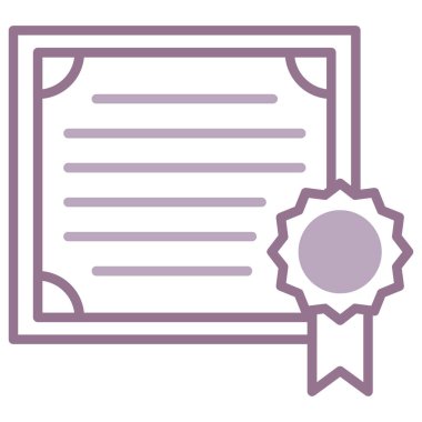 Sertifika. Web simgesi basit illüstrasyon