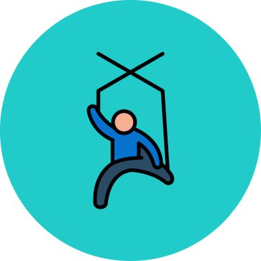 İpli bir adamın vektör çizimi