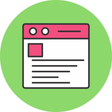 tarayıcı web sayfası basit simge, vektör illüstrasyonu