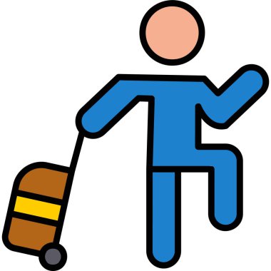 Çalışan adam simgesi vektör illüstrasyonu