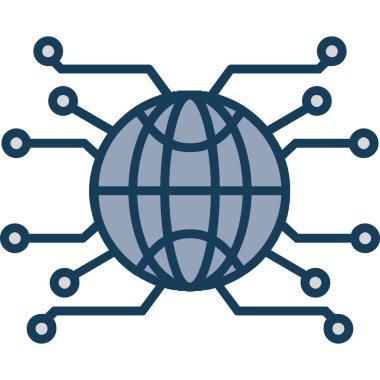 genel ağ vektör simgesi düzenlenebilir çizgisi