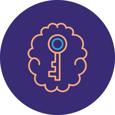 Beyin ve anahtarın vektör simgesi