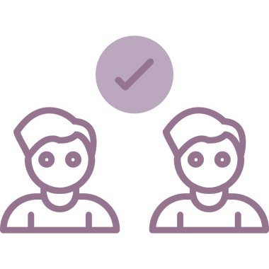 iki kişi düz simge, vektör illüstrasyonu